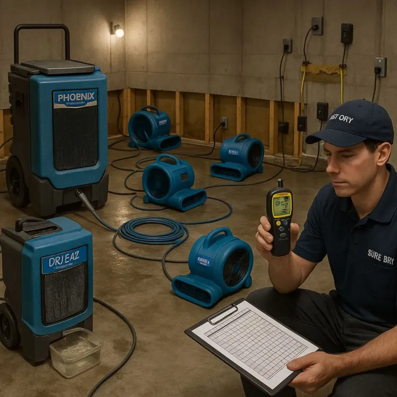 Structural Drying and Dehumidification process in Meadowdale, WA
